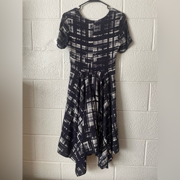 Anthropologie x Corey Lynn Calter Painted Plaid Handkerchief Midi Dress Size 6 - Picture 3 of 6